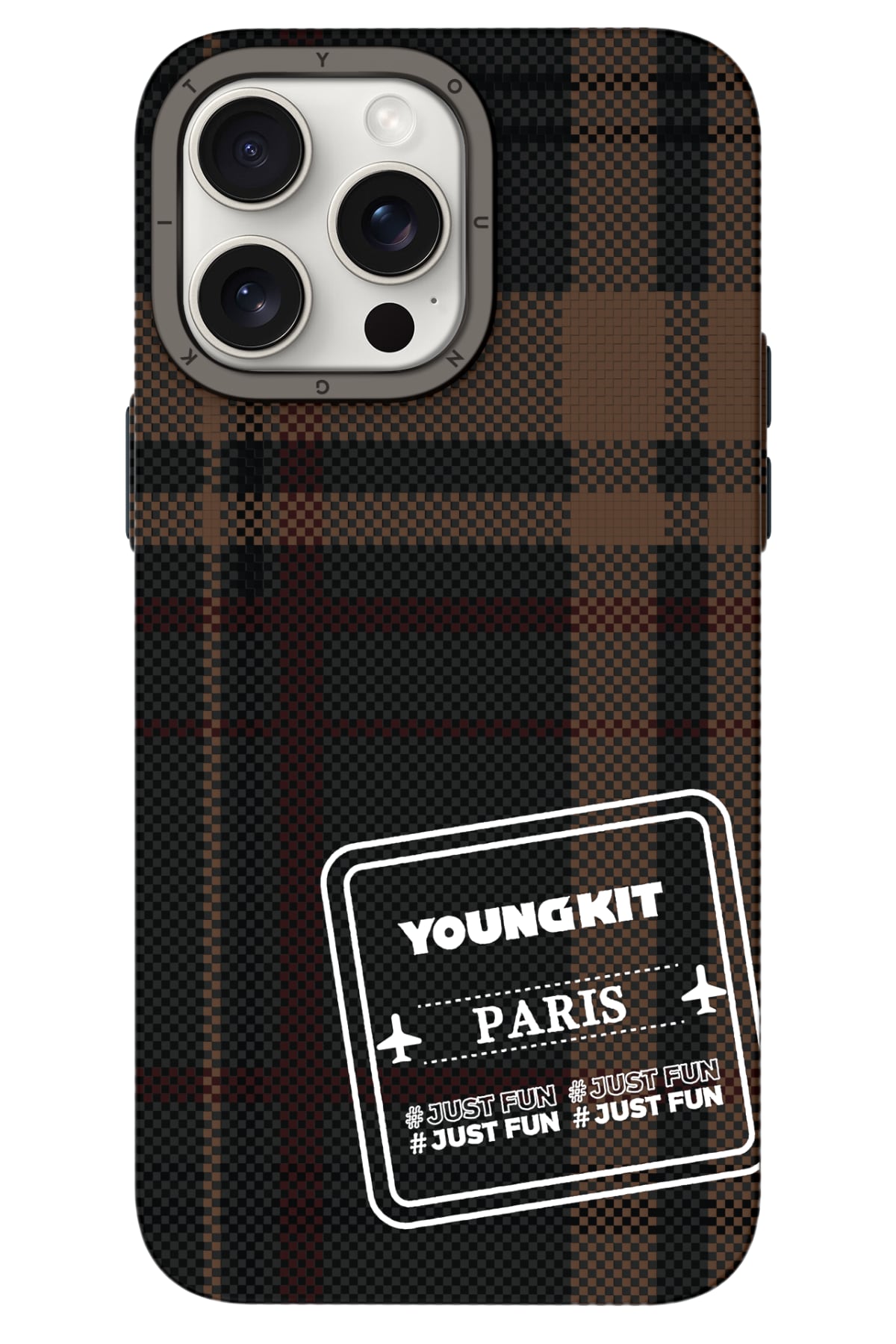 Youngkit Gezhi Kevlar iPhone 14 Pro Max Magsafe uyumlu Kahverengi Kılıf