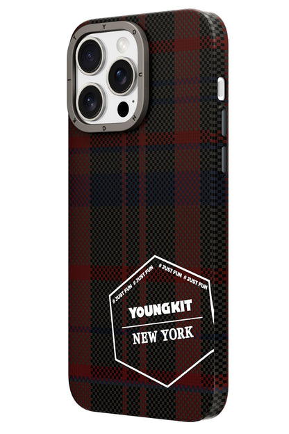 Youngkit Gezhi Kevlar iPhone 14 Pro Max Magsafe uyumlu Kırmızı Kılıf