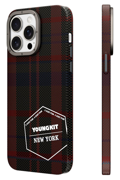 Youngkit Gezhi Kevlar iPhone 14 Pro Magsafe uyumlu Kırmızı Kılıf