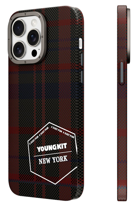Youngkit Gezhi Kevlar iPhone 14 Pro Magsafe uyumlu Kırmızı Kılıf
