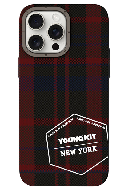 Youngkit Gezhi Kevlar iPhone 14 Pro Magsafe uyumlu Kırmızı Kılıf