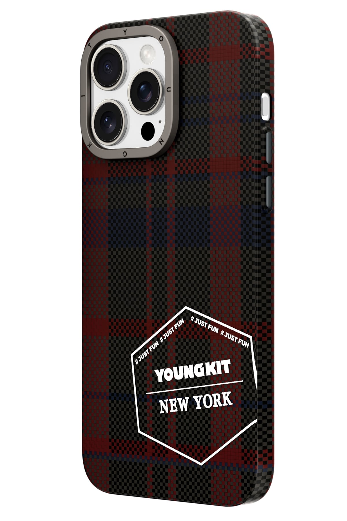 Youngkit Gezhi Kevlar iPhone 14 Pro Magsafe uyumlu Kırmızı Kılıf