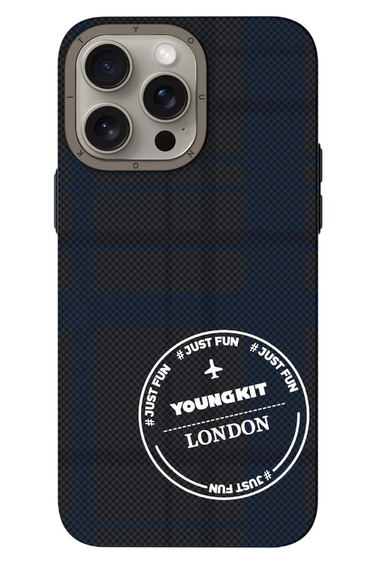 Youngkit Gezhi Kevlar iPhone 15 Pro Magsafe uyumlu Mavi Kılıf