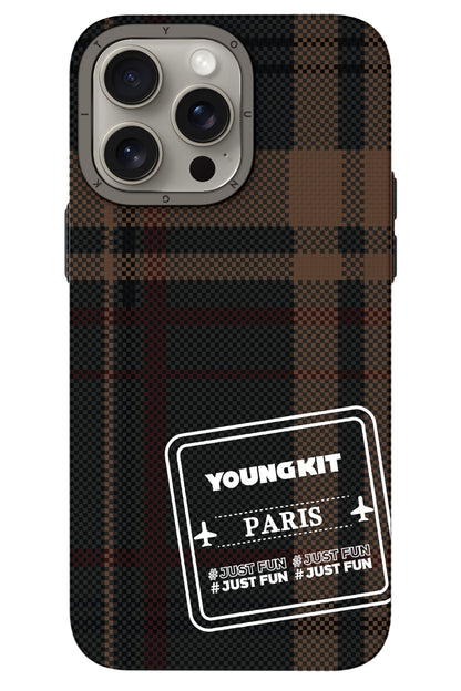 Youngkit Gezhi Kevlar iPhone 15 Pro Max Magsafe uyumlu Kahverengi Kılıf