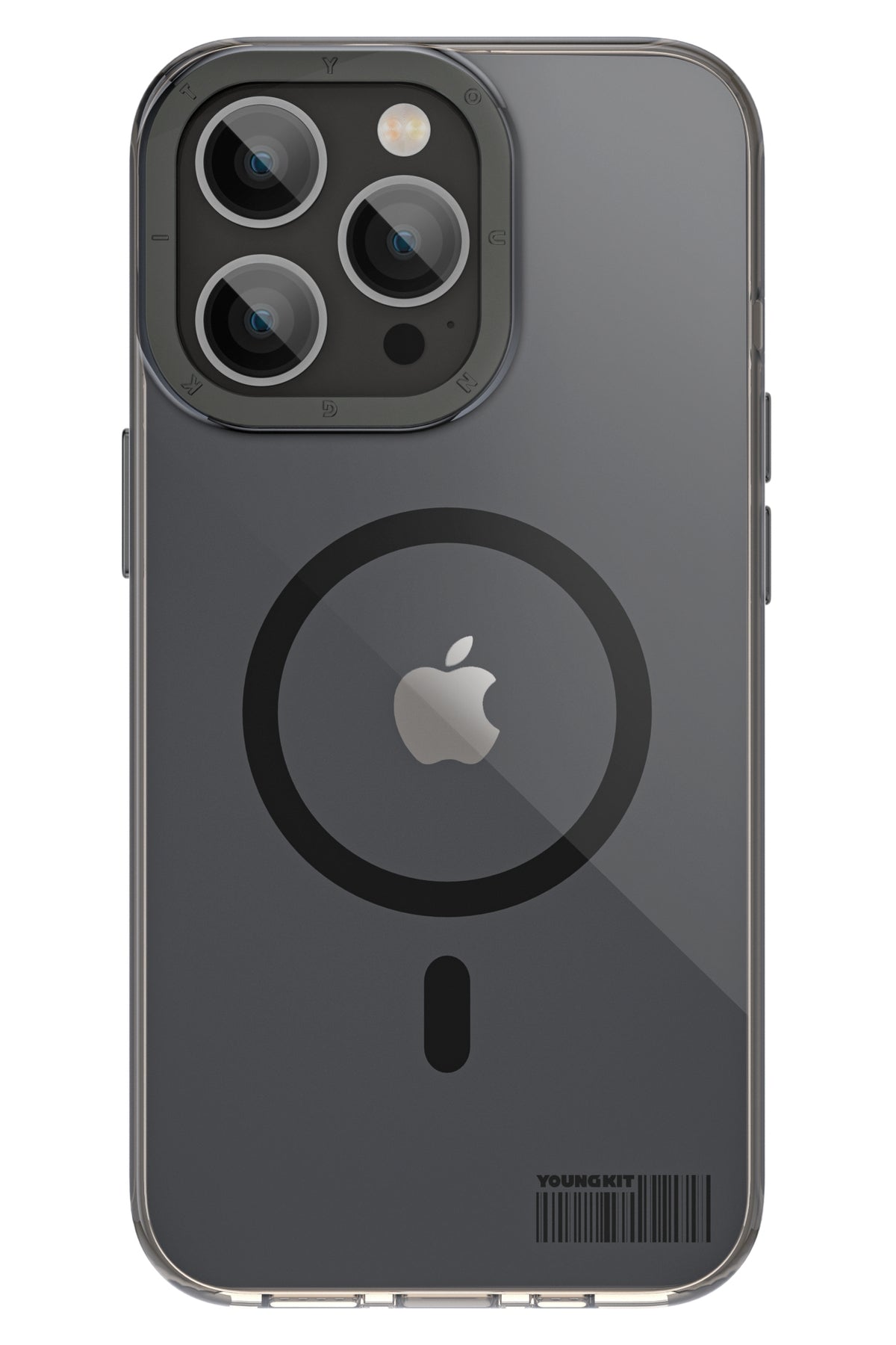 Youngkit Glaze iPhone 14 Pro Max Şeffaf Kılıf Siyah Kamera Çerçeveli