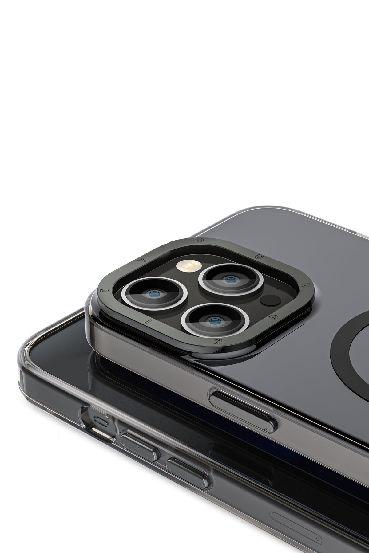 Youngkit Glaze iPhone 14 Pro Şeffaf Kılıf Siyah Kamera Çerçeveli