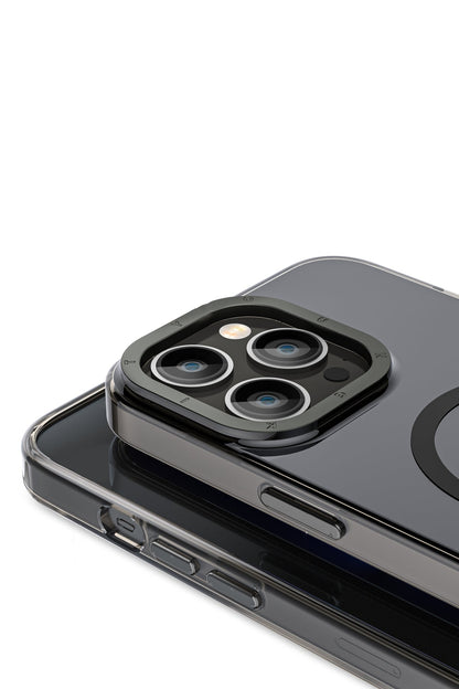 Youngkit Glaze iPhone 14 Pro Şeffaf Kılıf Siyah Kamera Çerçeveli