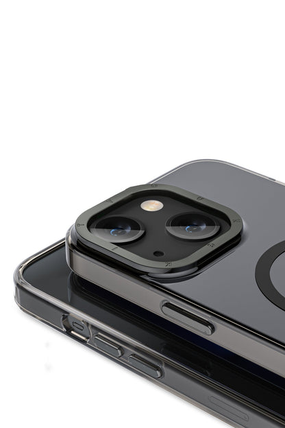 Youngkit Glaze iPhone 14 Plus Şeffaf Kılıf Siyah Kamera Çerçeveli