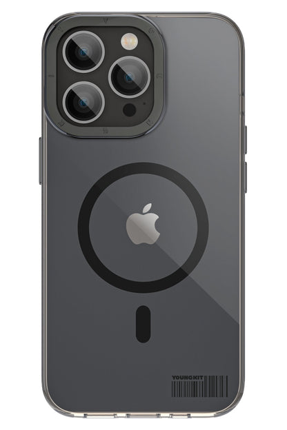 Youngkit Glaze iPhone 13 Pro Max Şeffaf Kılıf Siyah Kamera Çerçeveli
