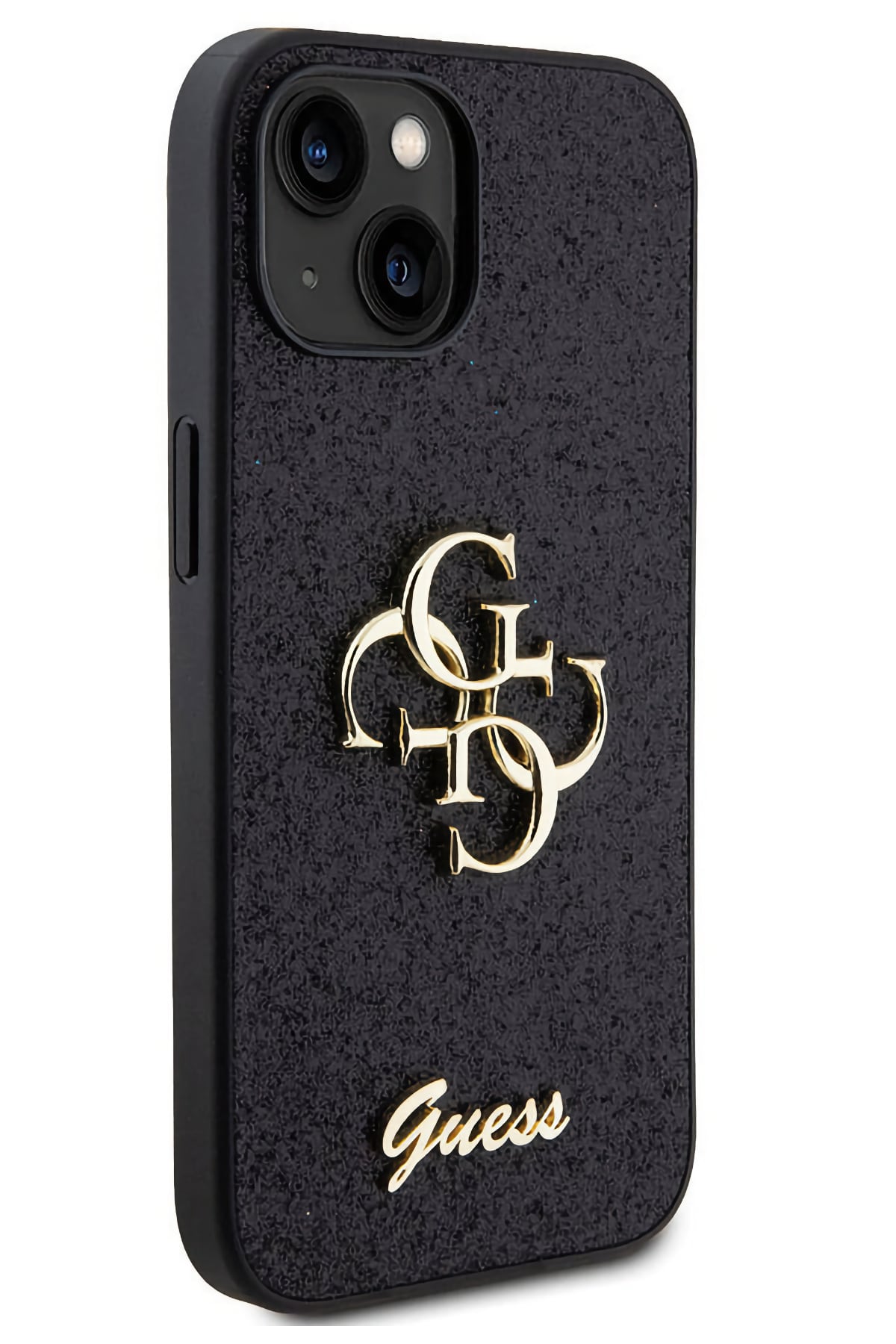 Guess iPhone 15 Plus Uyumlu Glitter 4G Logolu Kılıf Siyah