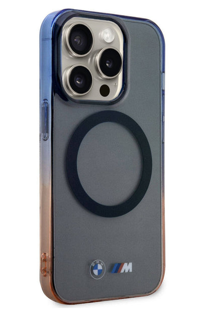 Apple iPhone 15 Pro Max uyumlu Magsafe BMW M Lisanslı Gradient Kılıf