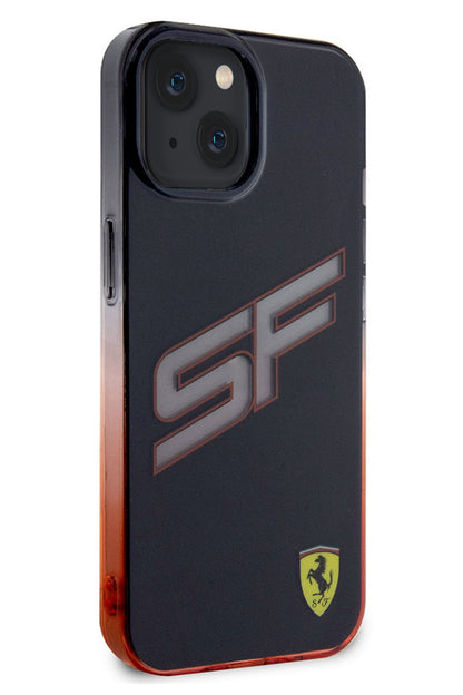 Ferrari iPhone 15 Uyumlu Gradient SF Silikon Kılıf Siyah
