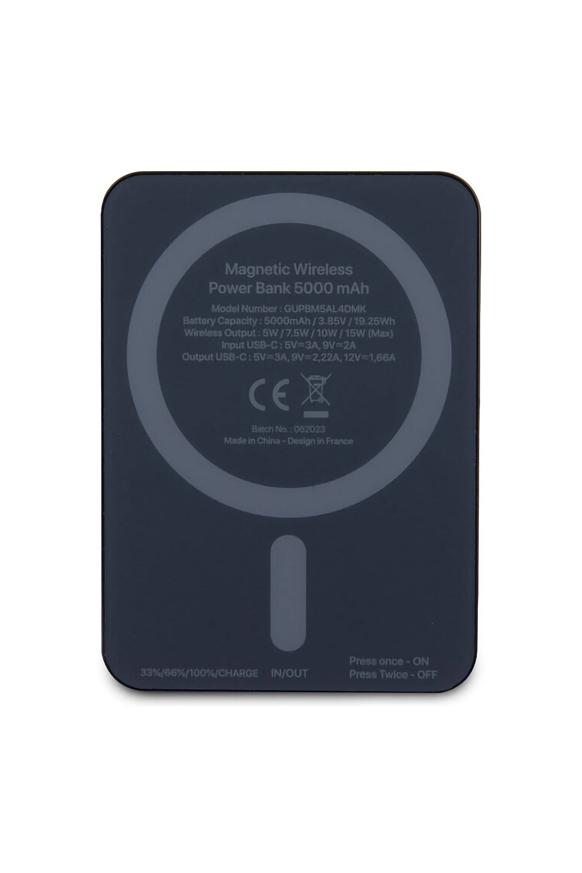 Guess Taşlı 4G Logolu Magsafe Siyah Powerbank 5000mAh
