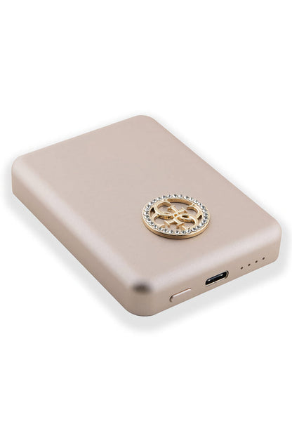 Guess Taşlı 4G Logolu Magsafe Rose Gold Powerbank 5000mAh