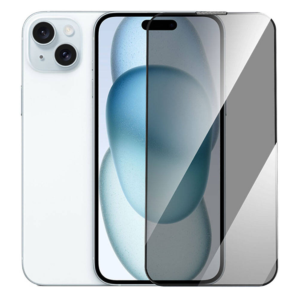 GT-011 Anti-Bakteriyel Privacy iPhone 15 Cam Ekran Koruyucu