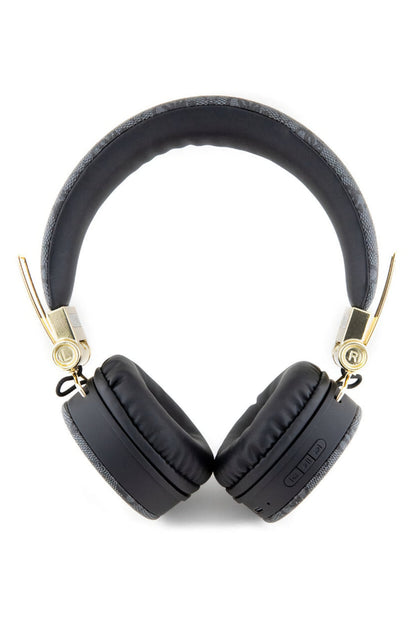 Guess Kulak Üstü Bluetooth 5.3 Kulaklık 4G Desenli Metal Logolu Siyah