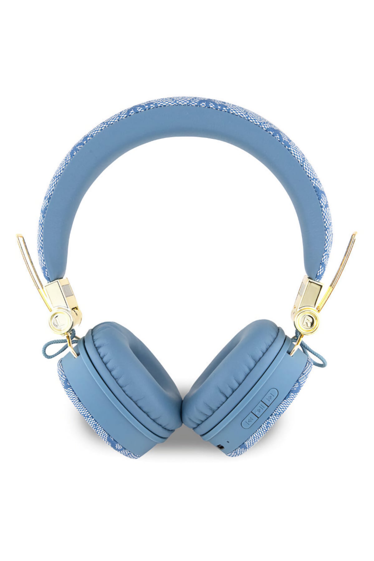 Guess Kulak Üstü Bluetooth 5.3 Kulaklık 4G Desenli Metal Logolu Mavi