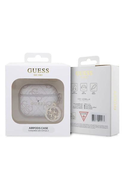 Guess Apple Airpods 3. Nesil Uyumlu Kılıf 4G Taşlı Süs Zincirli Pembe