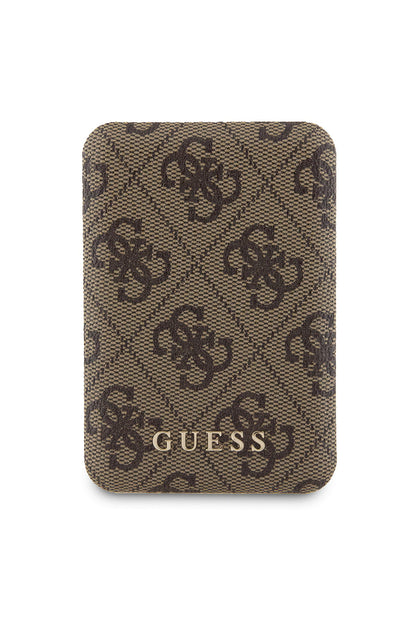 Guess 4G Desenli 5000 mAh 15w Magsafe Powerbank Kahverengi