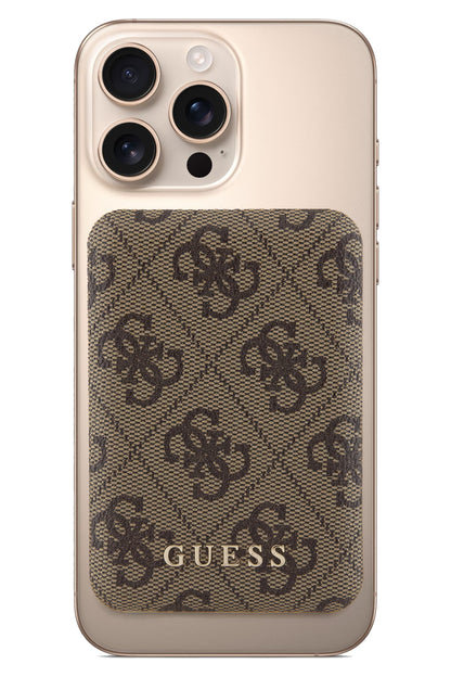 Guess 4G Desenli 5000 mAh 15w Magsafe Powerbank Kahverengi