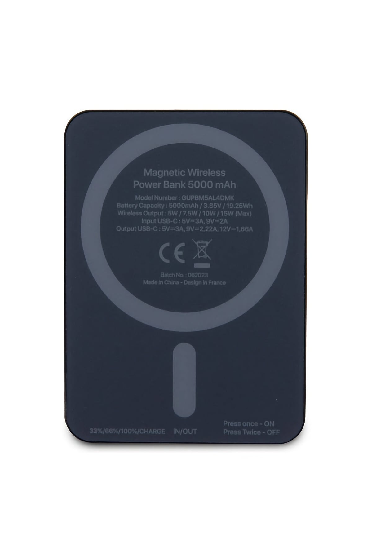 Guess Metal Logolu Magsafe Siyah Powerbank 5000mAh