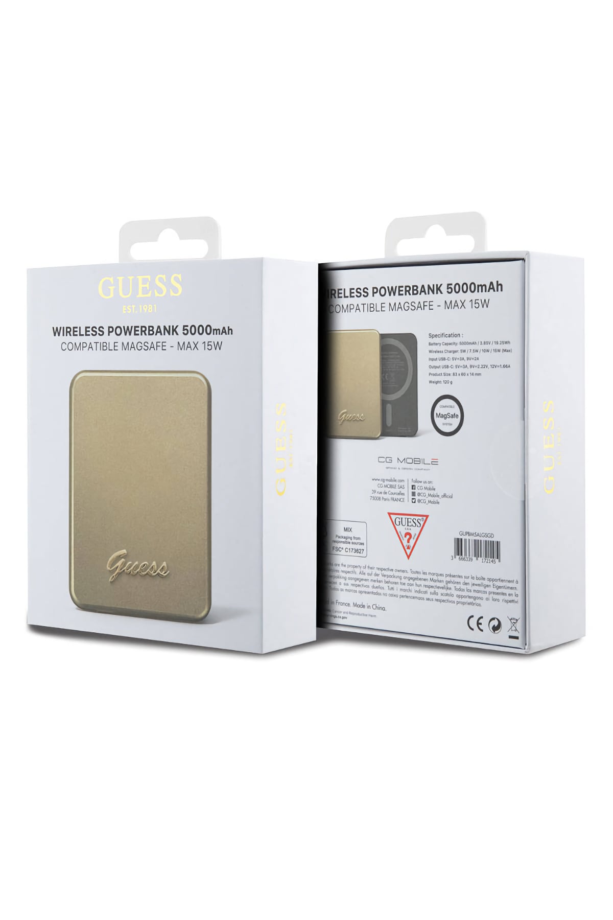 Guess Metal Logolu Magsafe Rose Gold Powerbank 5000mAh
