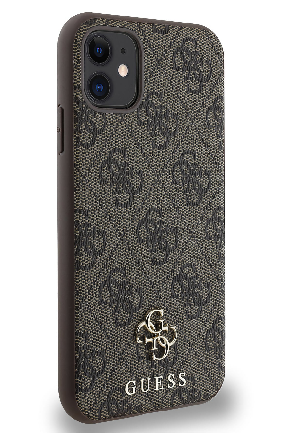 Guess Classic 4G Logolu iPhone 11 Magsafe Uyumlu Kılıf Kahverengi