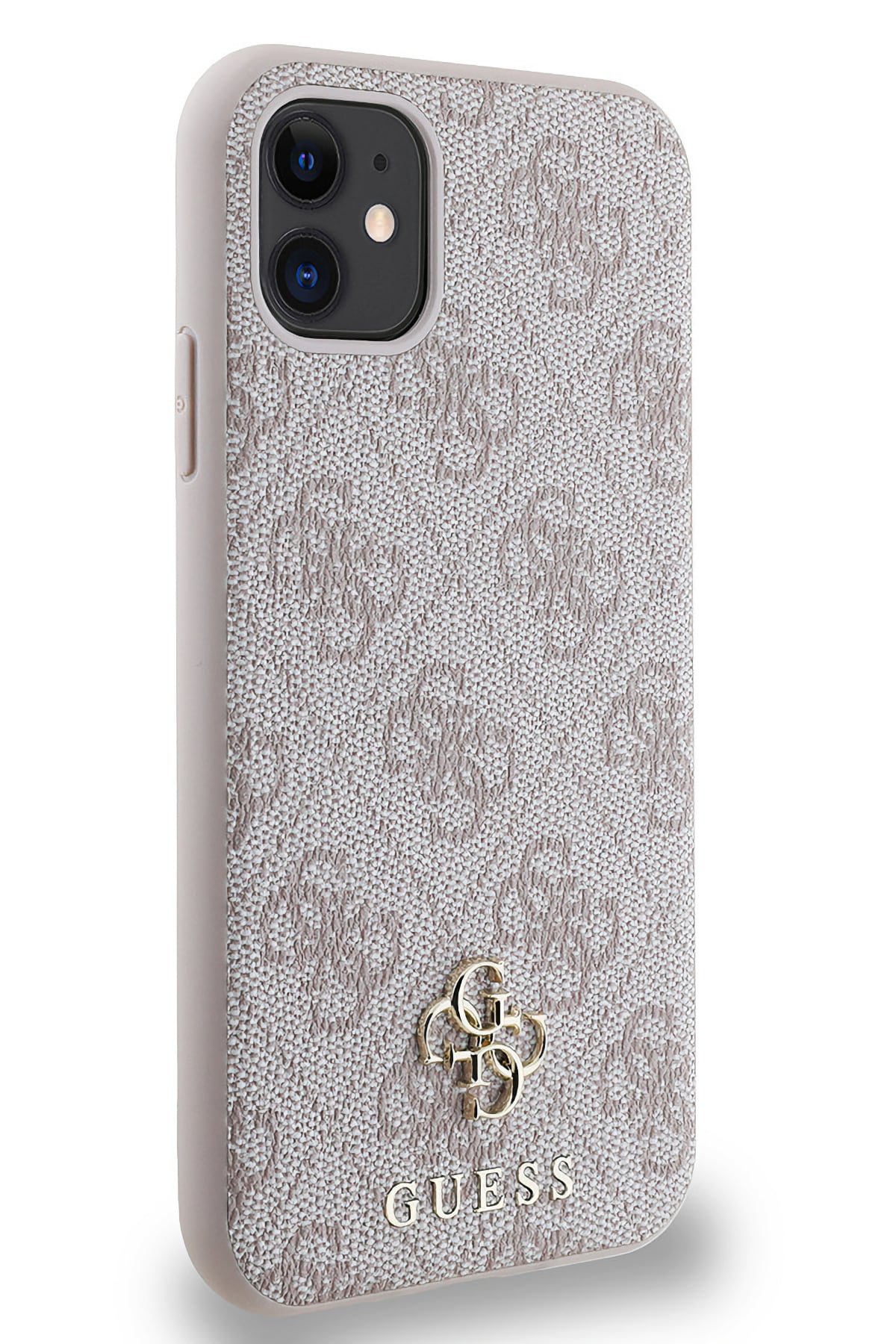 Guess Classic 4G Logolu iPhone 11 Magsafe Uyumlu Kılıf Pembe
