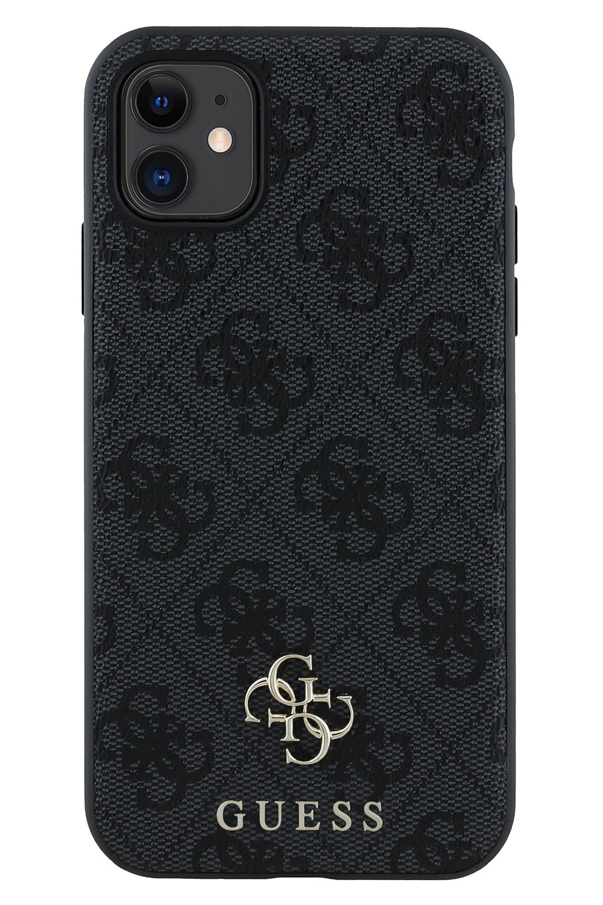 Guess Classic 4G Logolu iPhone 11 Magsafe Uyumlu Kılıf Siyah