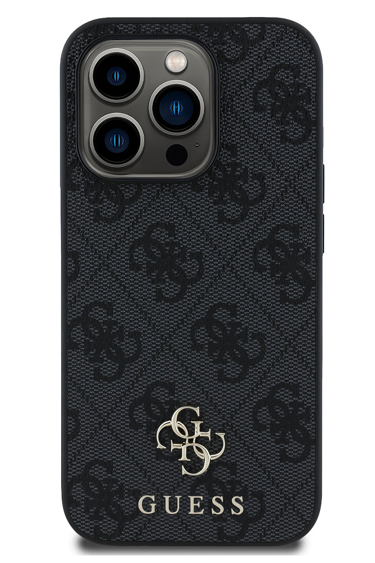 Guess Classic 4G Logolu iPhone 13 Pro Max Magsafe Uyumlu Kılıf Siyah