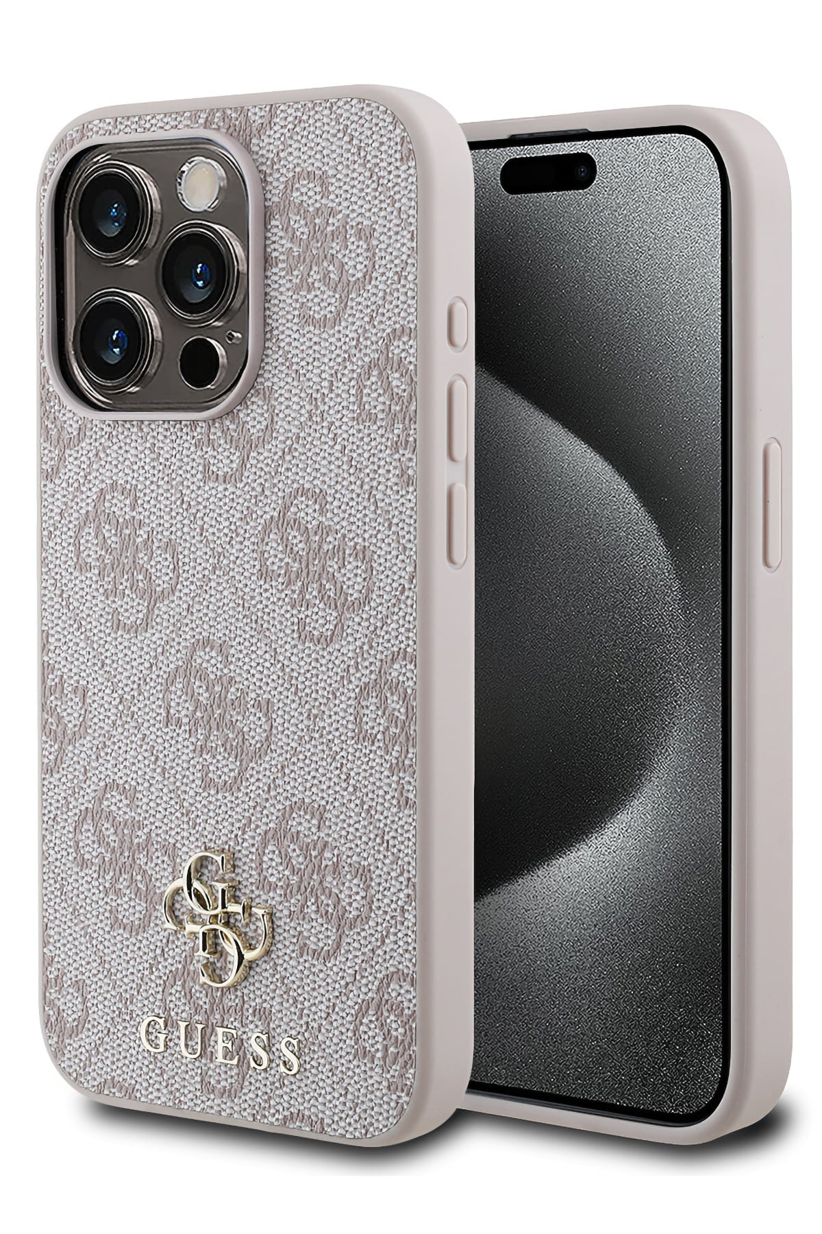 Guess Classic 4G Logolu iPhone 14 Pro Max Magsafe Uyumlu Kılıf Pembe
