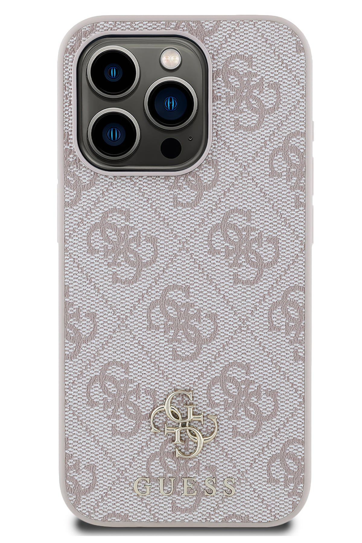 Guess Classic 4G Logolu iPhone 14 Pro Max Magsafe Uyumlu Kılıf Pembe