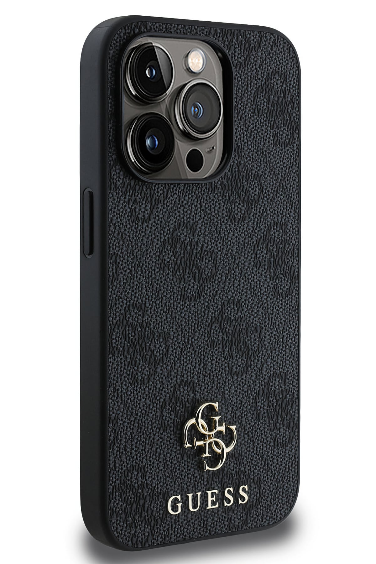 Guess Classic 4G Logolu iPhone 14 Pro Max Magsafe Uyumlu Kılıf Siyah