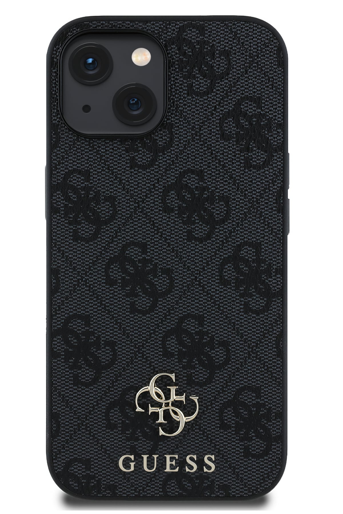 Guess Classic 4G Logolu iPhone 15 Magsafe Uyumlu Kılıf Siyah