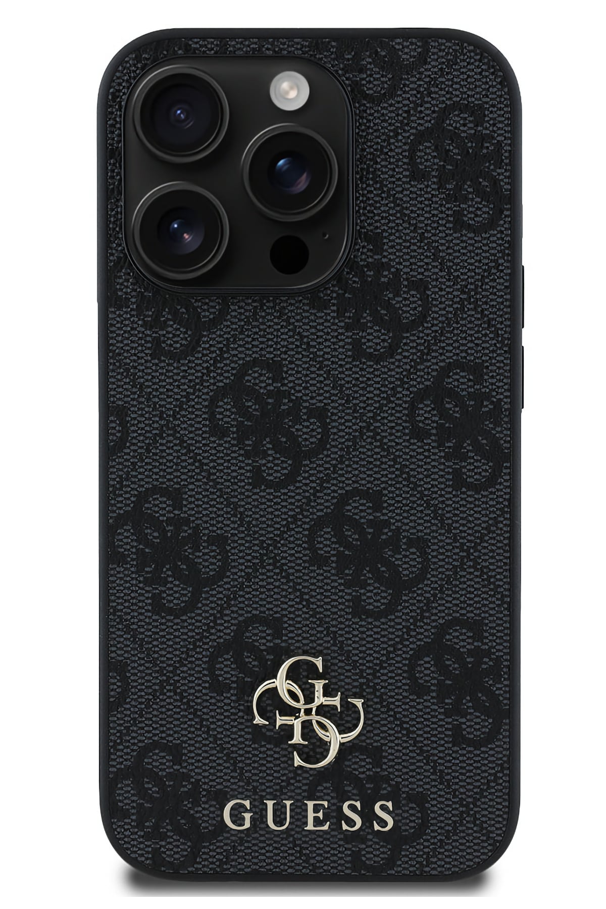 Guess Classic 4G Logolu iPhone 15 Pro Max Magsafe Uyumlu Kılıf Siyah