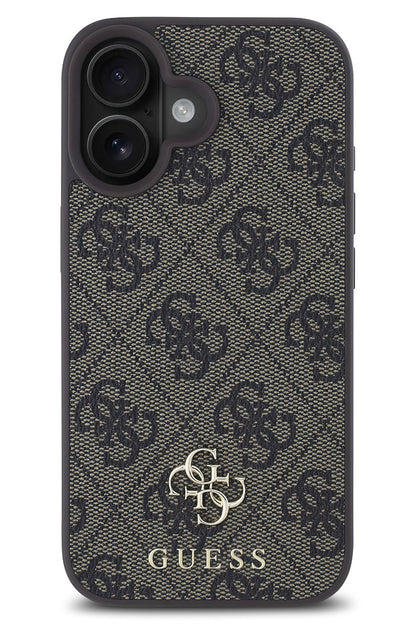 Guess Classic 4G Logolu iPhone 16 Plus Magsafe Uyumlu Kılıf Kahverengi