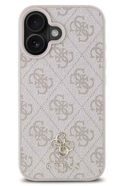 Guess Classic 4G Logolu iPhone 16 Plus Magsafe Uyumlu Kılıf Pembe