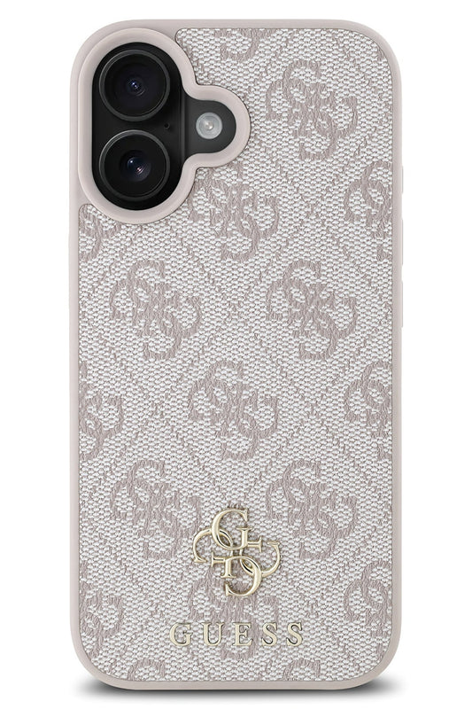 Guess Classic 4G Logolu iPhone 16 Plus Magsafe Uyumlu Kılıf Pembe