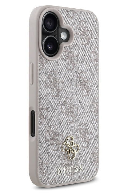 Guess Classic 4G Logolu iPhone 16 Plus Magsafe Uyumlu Kılıf Pembe