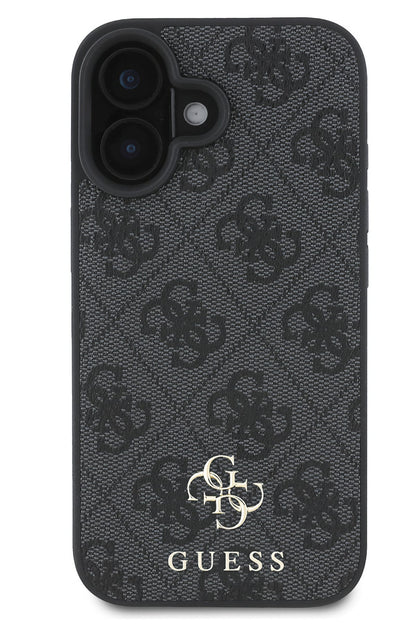 Guess Classic 4G Logolu iPhone 16 Plus Magsafe Uyumlu Kılıf Siyah