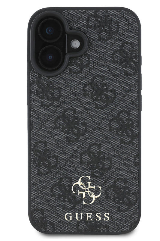 Guess Classic 4G Logolu iPhone 16 Plus Magsafe Uyumlu Kılıf Siyah