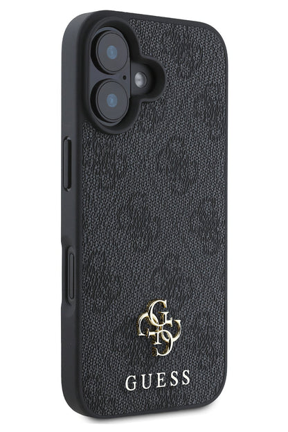 Guess Classic 4G Logolu iPhone 16 Plus Magsafe Uyumlu Kılıf Siyah