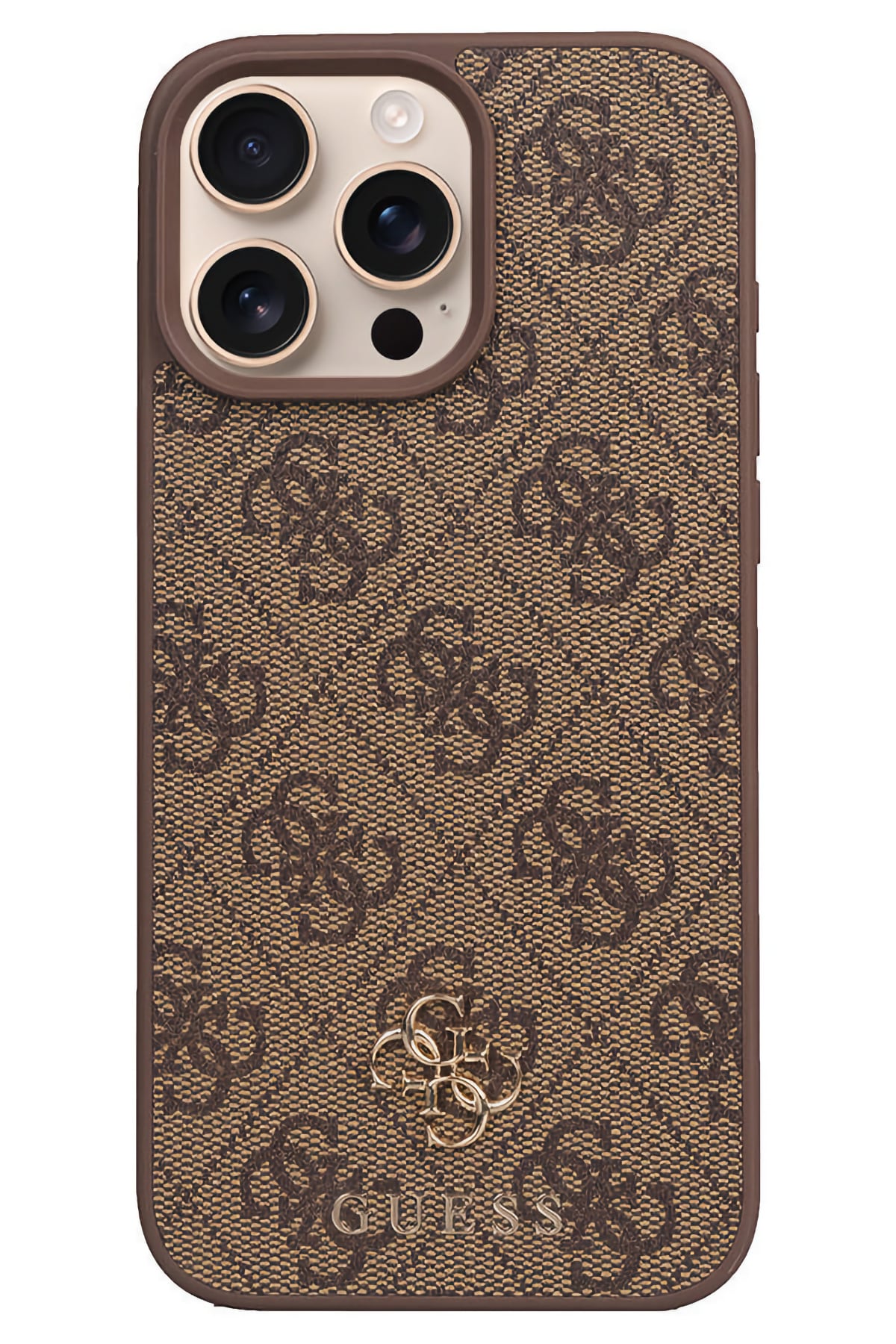 Guess Classic 4G Logolu iPhone 16 Pro Max Magsafe Uyumlu Kılıf Kahverengi