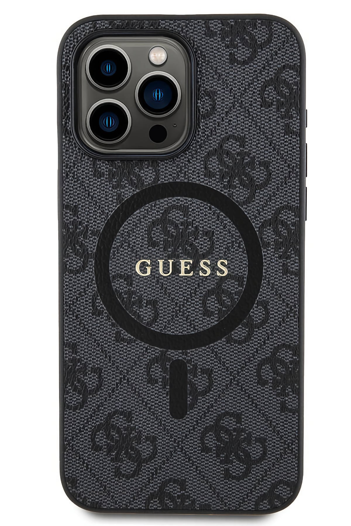 Guess iPhone 14 Pro Max Magsafe Uyumlu 4G Desenli Kılıf Siyah