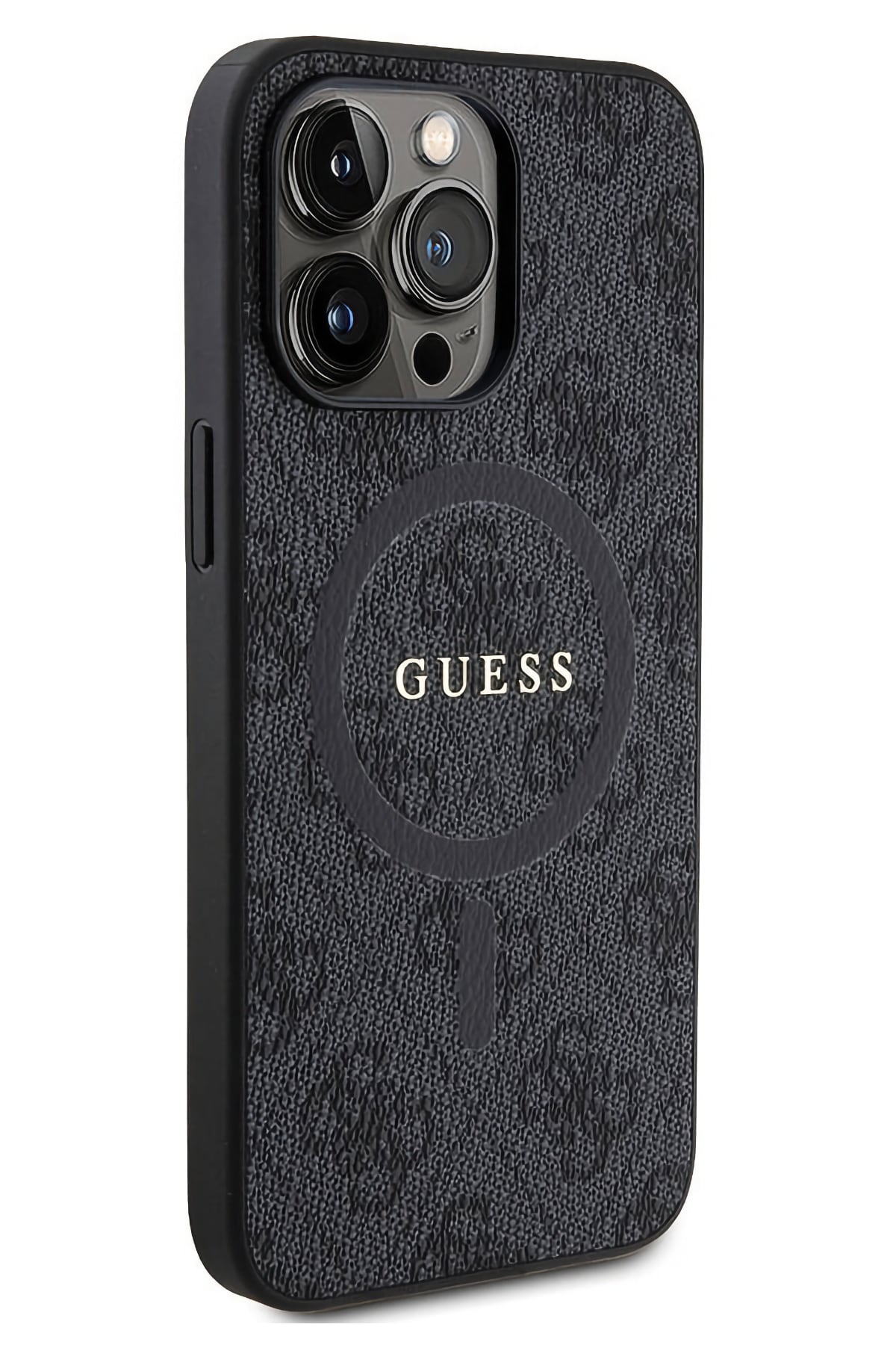 Guess iPhone 14 Pro Magsafe Uyumlu 4G Desenli Kılıf Siyah