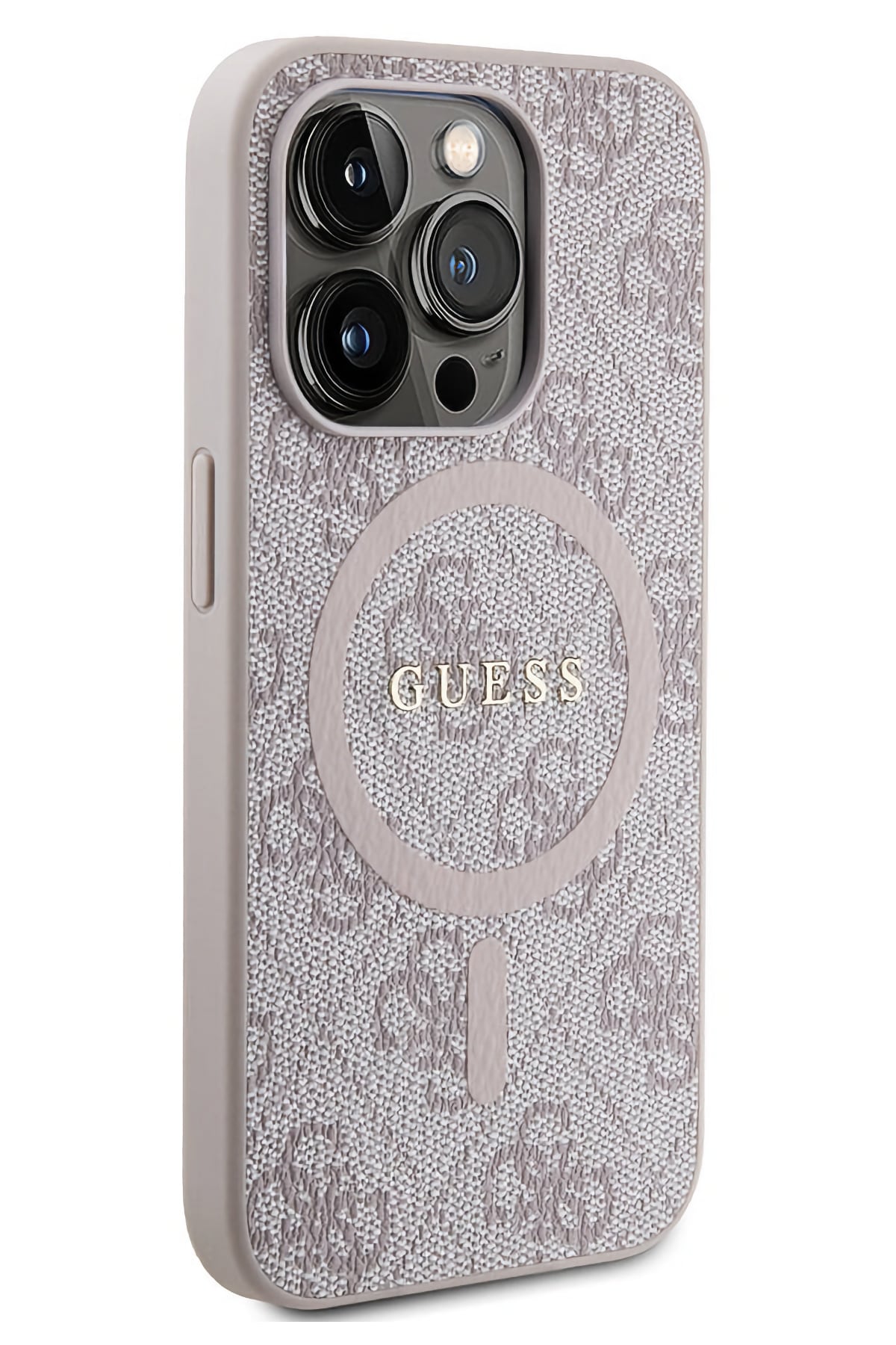 Guess iPhone 15 Pro Max Magsafe Uyumlu 4G Desenli Kılıf Pembe