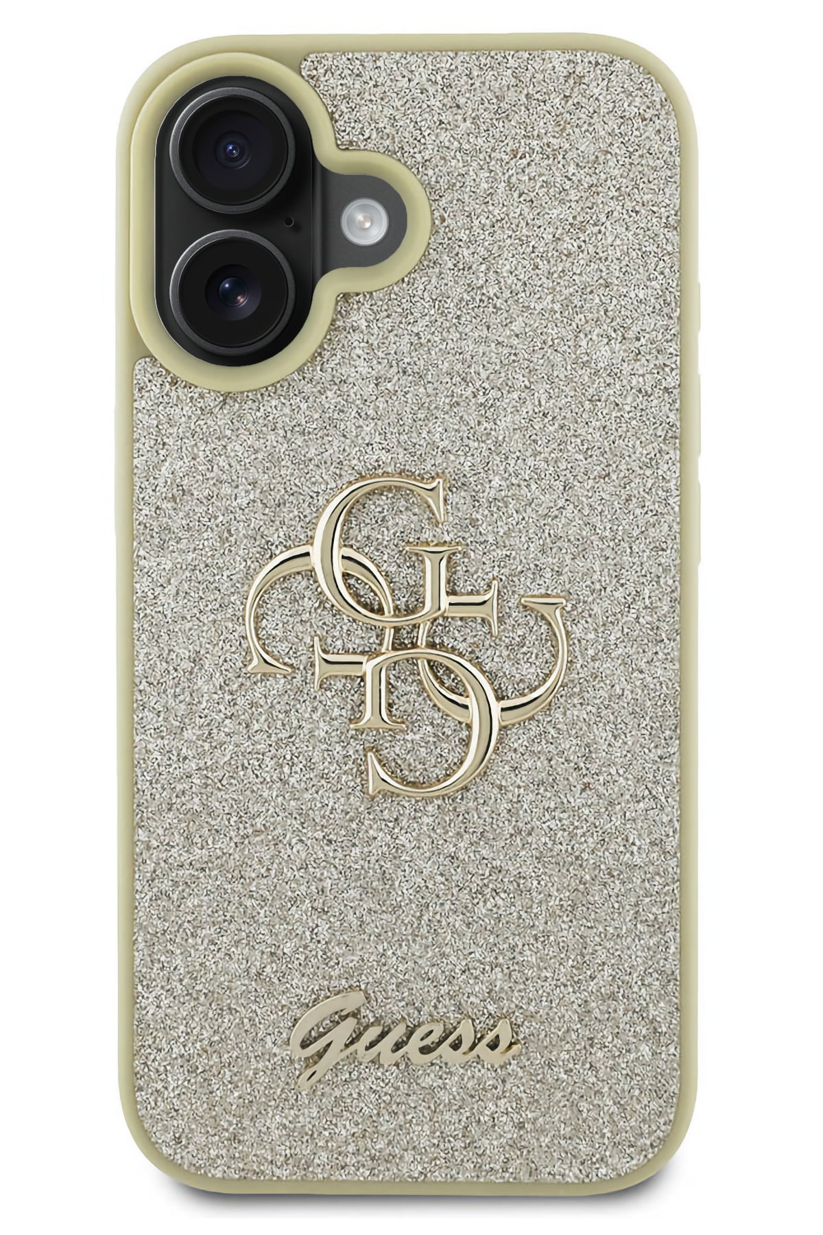 Guess iPhone 16 Plus Uyumlu Glitter 4G Logolu Kılıf Gold