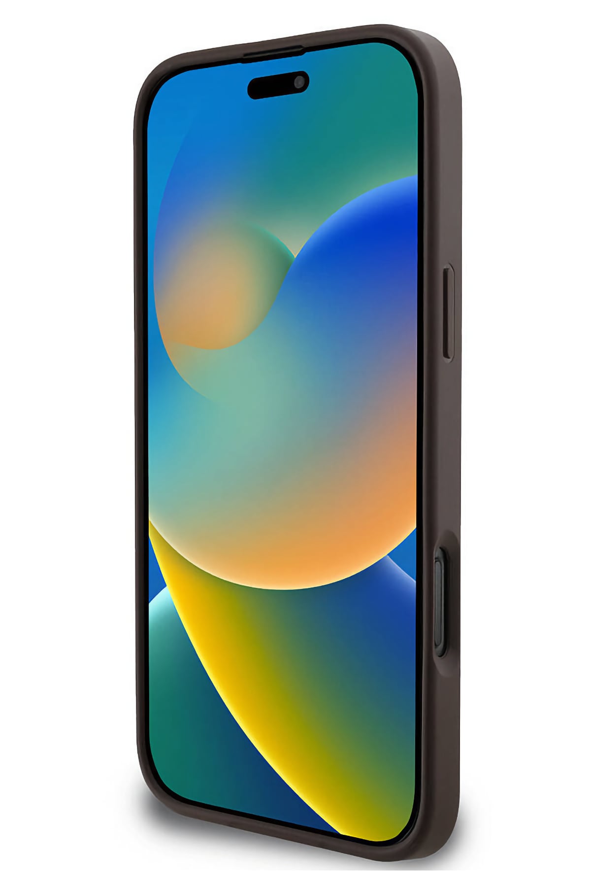 Guess iPhone 16 Pro Uyumlu 4G Logolu Deri Kılıf Kahverengi