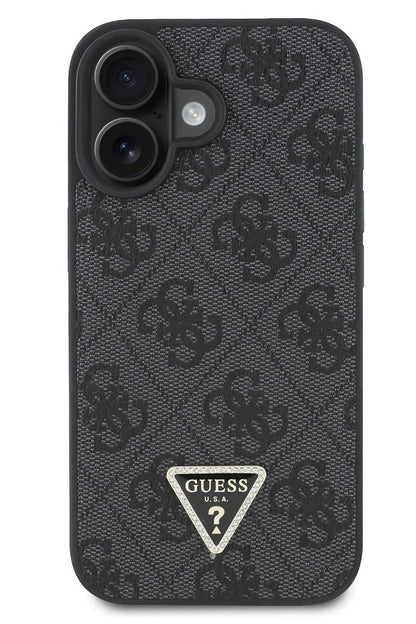 Guess iPhone 16 Uyumlu 4G Desenli Strass Kılıf Siyah