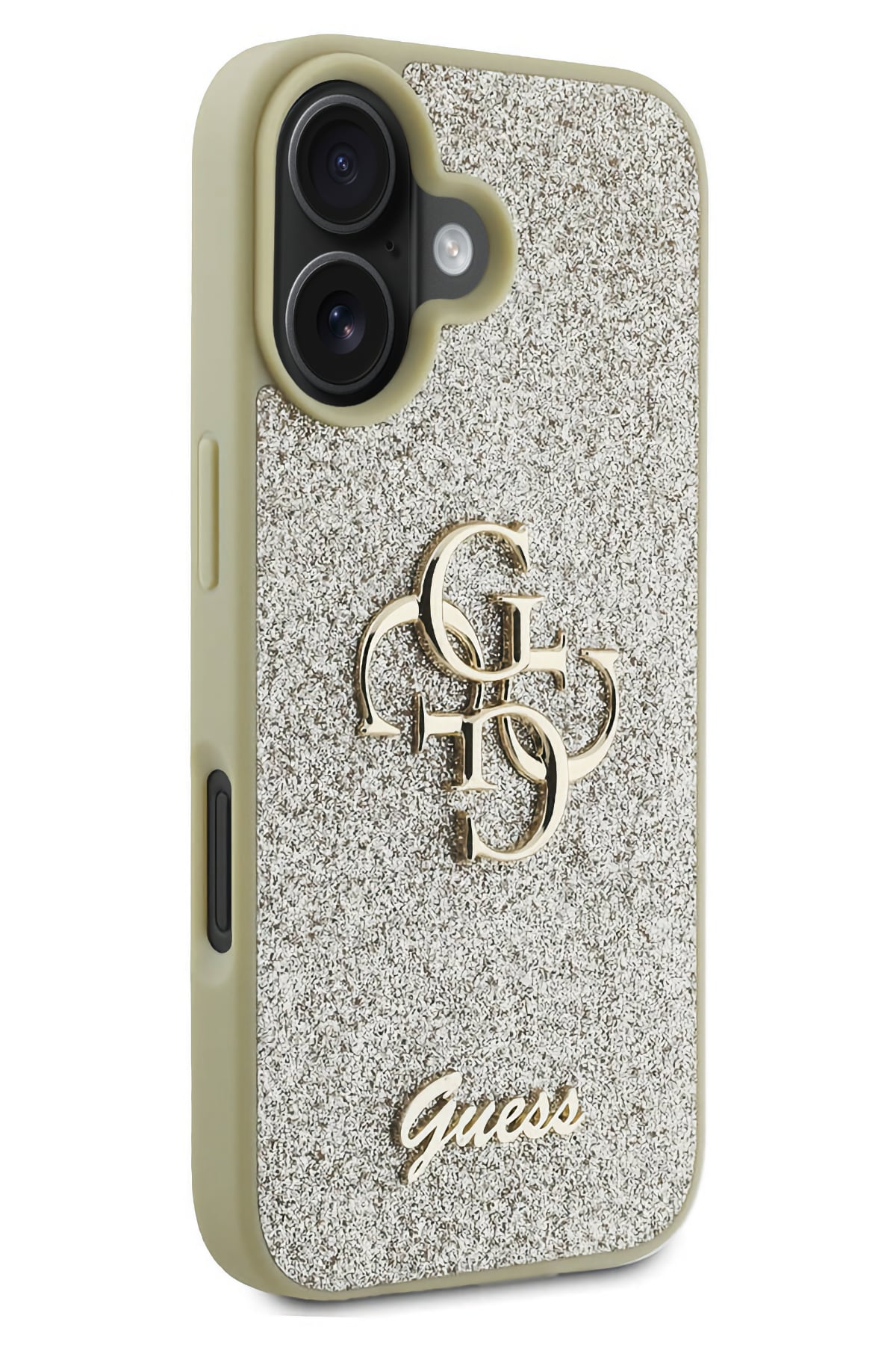Guess iPhone 16 Uyumlu Glitter 4G Logolu Kılıf Gold